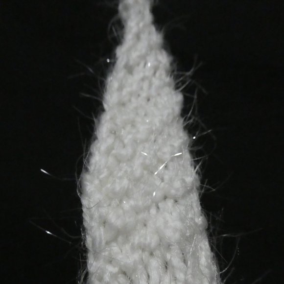 White knit scarf with shiny eyelash knit fibers, GUC - Picture 6 of 10